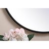 Elegant Decor Metal Frame Round Mirror With Decorative Hook 18 Inch In Black MR4718BK